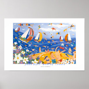 Poster d'art : Traitements de plage. Baigneurs et