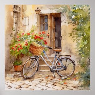 Poster d'art Vélo Aquarelle
