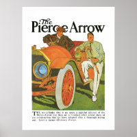 Poster d'art vintage de l'automobile Pierce Arrow