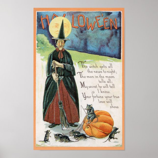 Poster d'art Vintage Halloween (Devant)