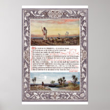 Poster d'art vintage Psaume 23 Bible Verse