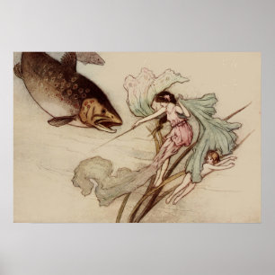 Poster d'art vintage sous la mer