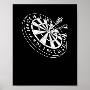 Poster Dartboard Bulls Joueur de fléchettes pour oeil
