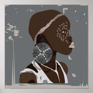 Poster d'artisanat de filles africaines