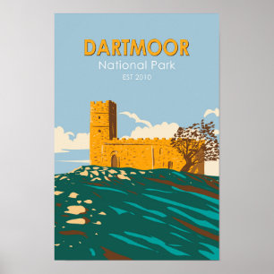 Poster Dartmoor National Park Brentor Church Angleterre