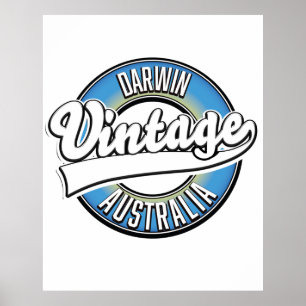 Poster Darwin australie logo vintage