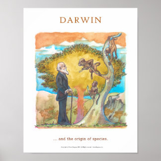 Poster Darwin l'origine de l'espèce Victor Diogenes