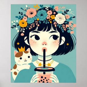 Poster "Das kleine Mädchen mit dem Bubble Tea"