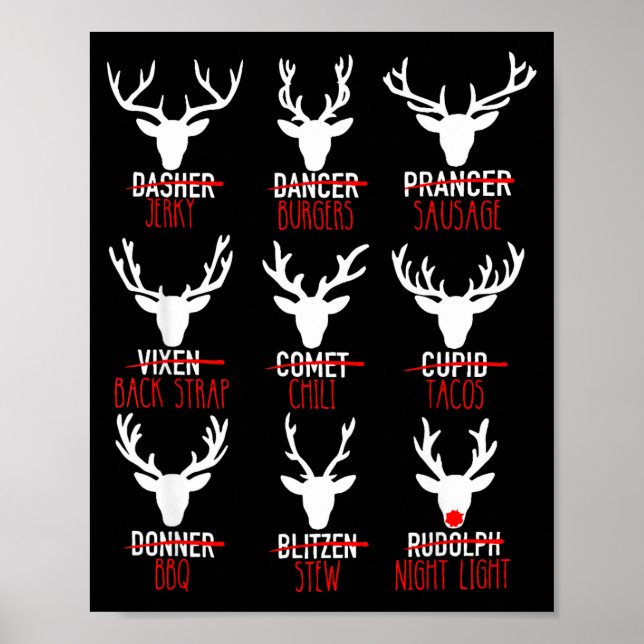 Poster Dasher Dancer Prancer & Bourbon Noël (Devant)