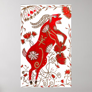 Poster d'astrologie du mouton chinois