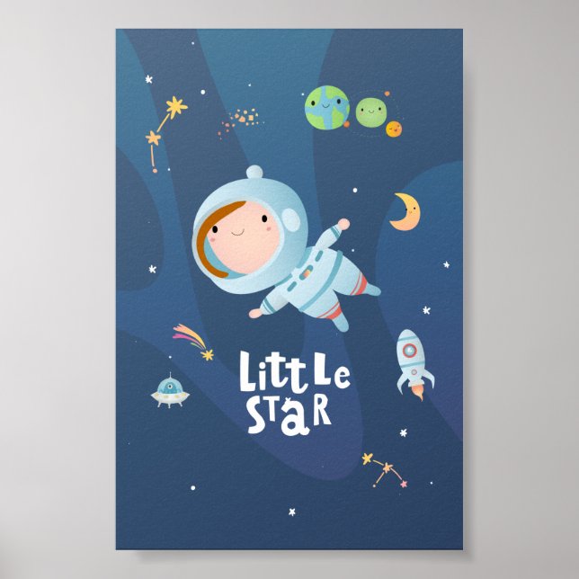 Poster d'astronaute de petite étoile (Devant)