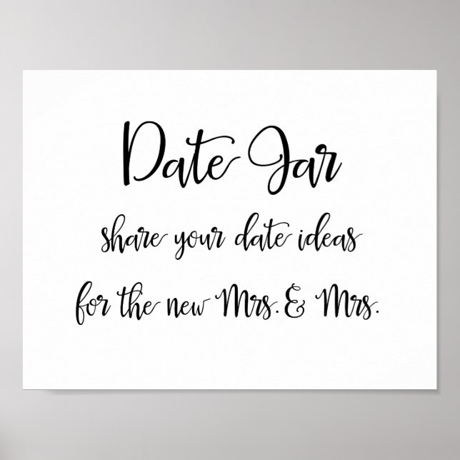 Poster Date jar idées mariage lesbien signe (Devant)