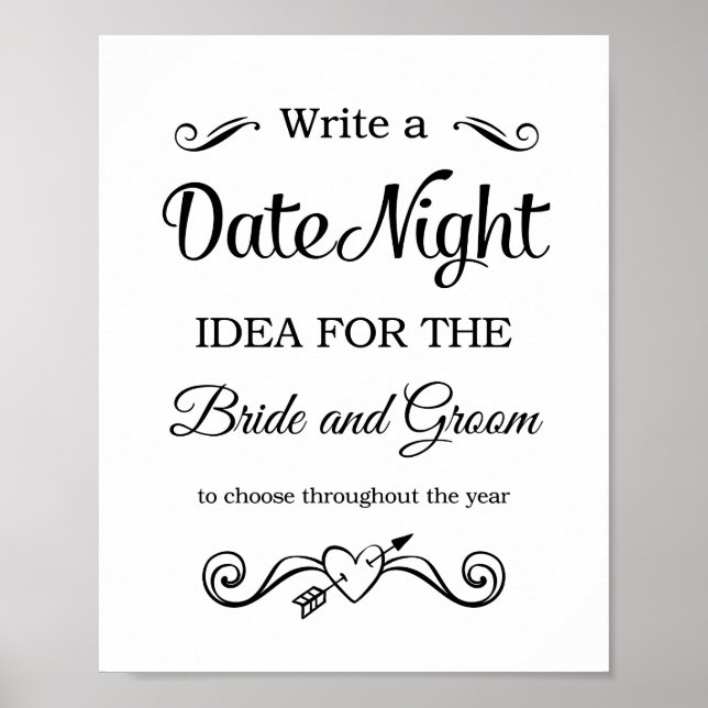 Poster Date Night Ideas Mariage (Devant)