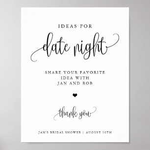 Poster Date Nuit avec écran de calligraphie minimaliste C