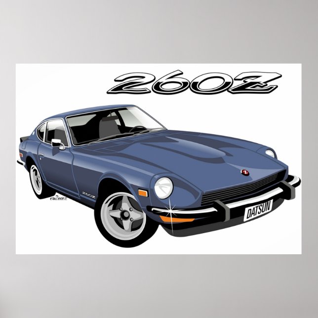 Poster Datsun 260Z bleu (Devant)