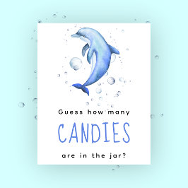 Poster Dauphin aquarelle - Combien de bonbons jeu