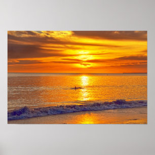 Poster Dauphin au coucher du soleil, Fort Myers Beach, Fl