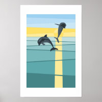 Dauphin de la mer du soleil moderne dans l'art tur