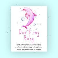 Dauphin rose aquarelle - Ne dites pas bébé