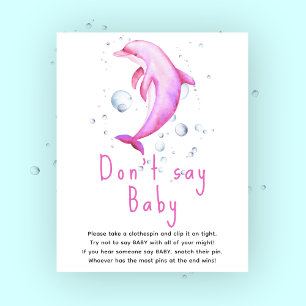 Poster Dauphin rose aquarelle - Ne dites pas bébé