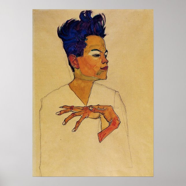 Poster d'auto-portrait Egon Schiele (Devant)