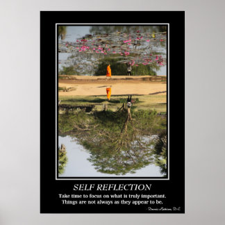 Poster d'auto-réflexion - Moine en Angkor Vat