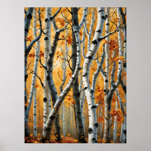 Poster d'automne Birch Trees