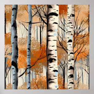 Poster d'automne Birch Trees