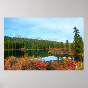 Poster d'automne Clear Lake Oregon
