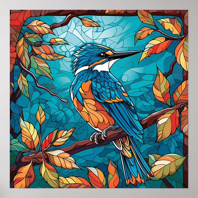 Poster d'automne Kingfisher (Devant)