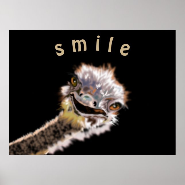 Poster d'autruche Jouer Sourire - Votre couleur -  (Devant)