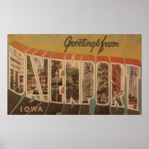 Poster Davenport, Iowa - Scènes de grandes lettres