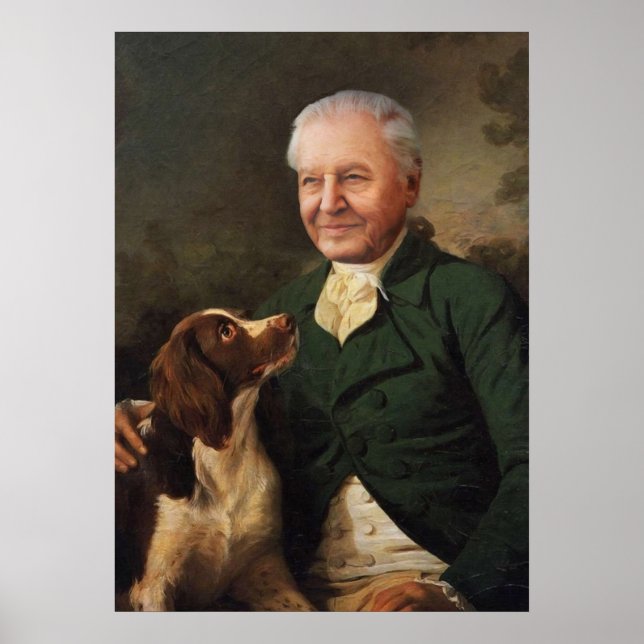 Poster David Attenborough Portrait (Devant)