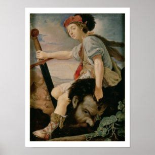 Poster David avec la tête de Goliath