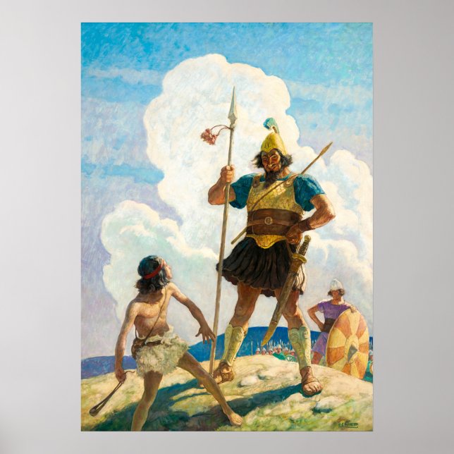 Poster David et Goliath par Newell Convers Wyeth (Devant)