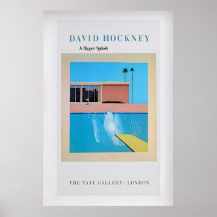 Poster David Hockney 'A Bigger Splash' Exposition Vintage