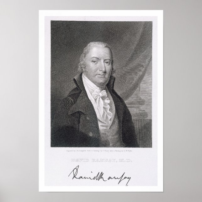 Poster David Ramsay, gravé par James Barton Longacre (Devant)