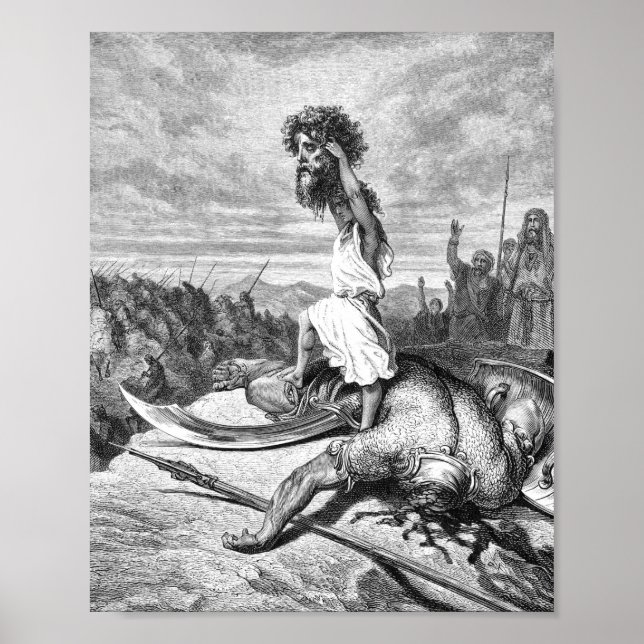Poster David Slay Goliath De Gustave Dore 1886 (Devant)