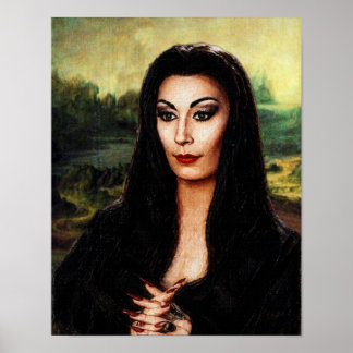 Poster DaVinci Morticia Addams Mashup