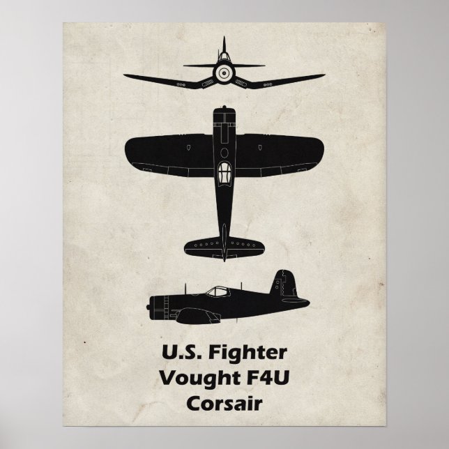 Poster d'avion 2ÈME GUERRE MONDIALE F4U Corsair -  (Devant)