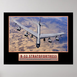 Poster d'avion militaire "B-52 Stratofortress" 24x