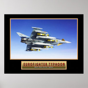 Poster d'avion militaire "Eurofighter Typhoon" 24x