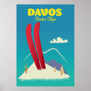 Poster Davos Alpes suisses