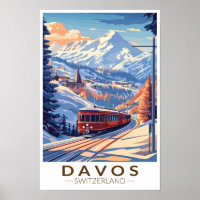 Davos Suisse Voyage Art Rétro