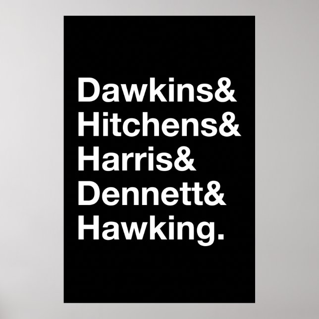 Poster Dawkins&Hitchens&Harris&Dennett&Hawking - Science (Devant)