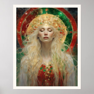 Poster Dawn Dream of Christmas Art Nuevo Woman