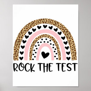 Poster Day Rock L'Enseignant De Test Funny Rainbow Testin