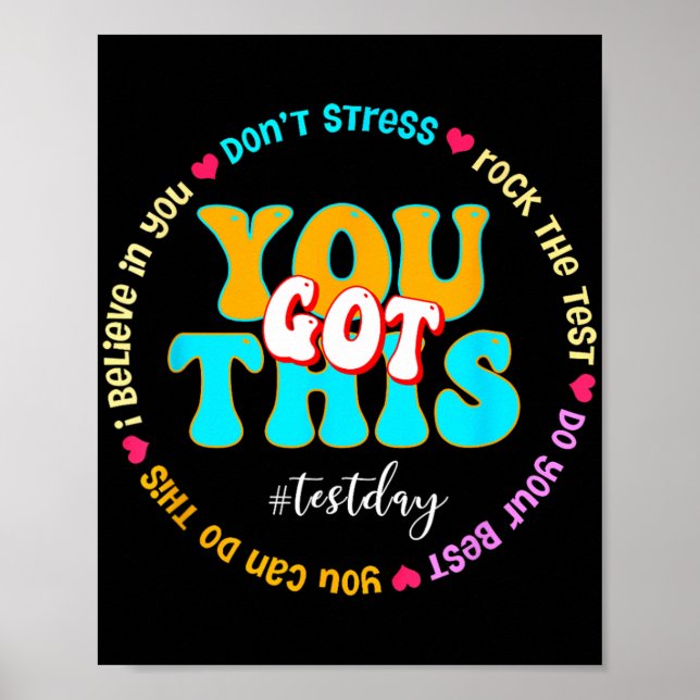 Poster Day Rock The Test Teacher Test Day Vous Avez Obten (Devant)