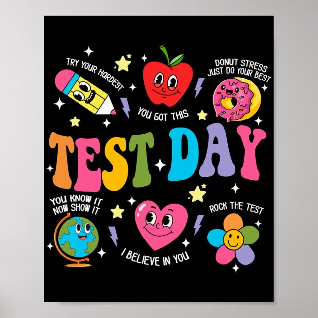 Poster Day Rock The Test Test Day Motivation Enseignant (Devant)