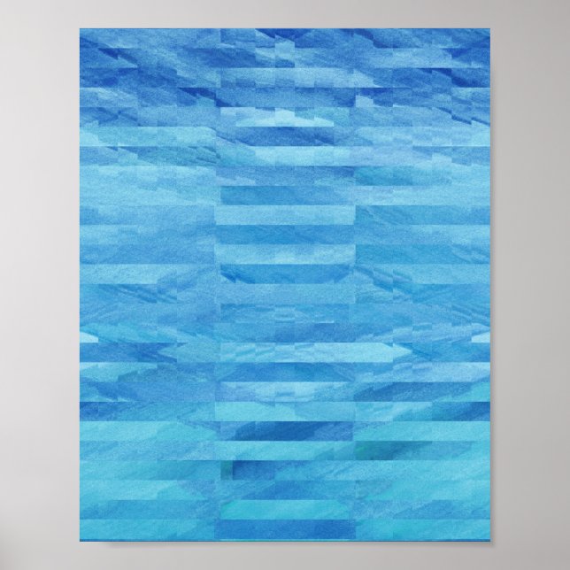 Poster Daydream - Blue Abstrait Watercolor Art (Devant)